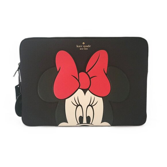 Kate Spade KG703 Disney X Minnie Mouse Universal Laptop Sleeve Black Multi 15" - Picture 1 of 7